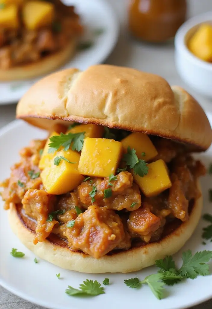 26 Cajun Chicken Sloppy Joes That Are Spicy & Savory - 21. Cajun Chicken Sloppy Joes with Mango Chutney