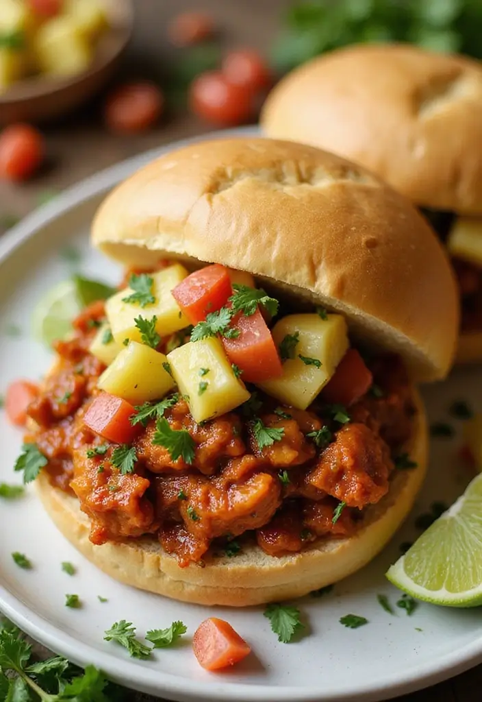 26 Cajun Chicken Sloppy Joes That Are Spicy & Savory - 8. Cajun Chicken Sloppy Joes with Pineapple Salsa