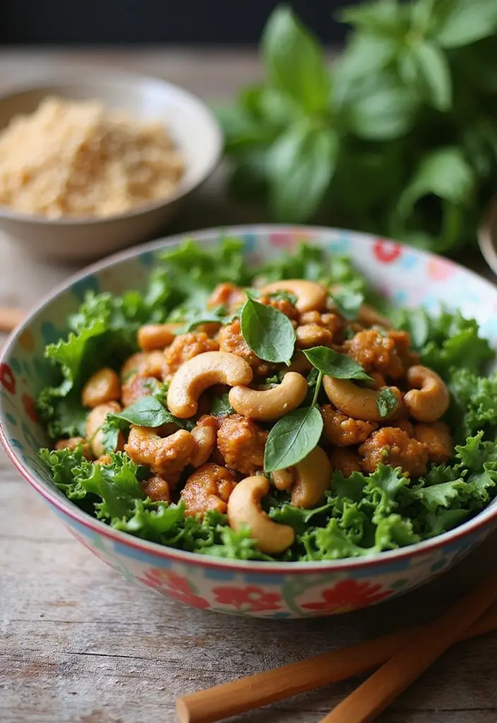 27 Chicken Cashew Stir Fry Recipes That Are Nutty & Delicious - 11. Thai Basil Chicken Cashew Stir Fry