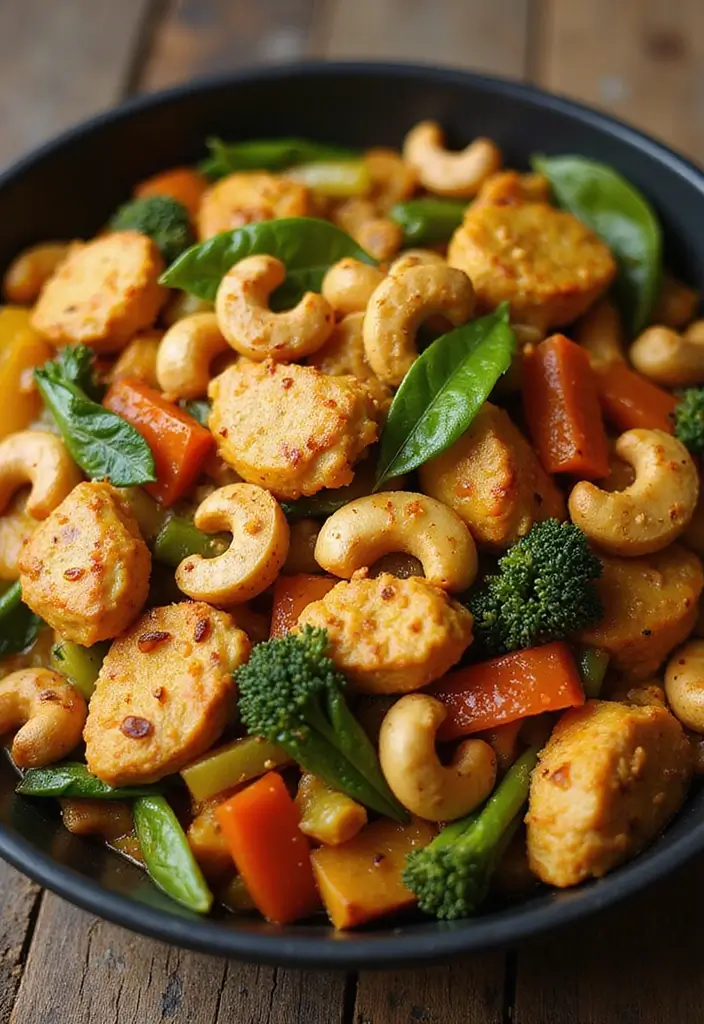 27 Chicken Cashew Stir Fry Recipes That Are Nutty & Delicious - 15. Curry Chicken Cashew Stir Fry