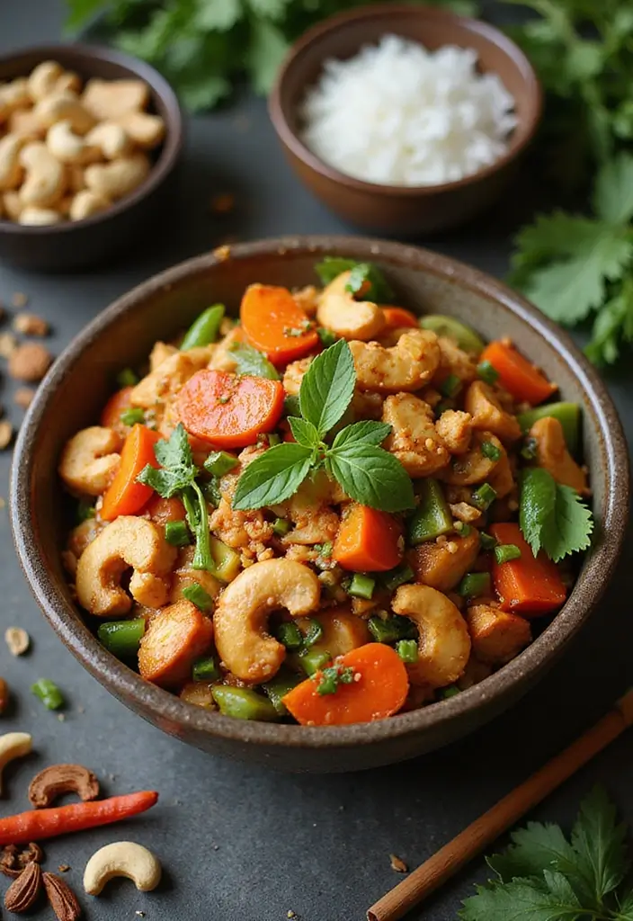 27 Chicken Cashew Stir Fry Recipes That Are Nutty & Delicious - 7. Spicy Thai Chicken Cashew Stir Fry