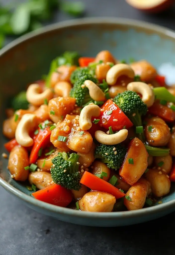 27 Chicken Cashew Stir Fry Recipes That Are Nutty & Delicious - 8. Honey Garlic Chicken Cashew Stir Fry