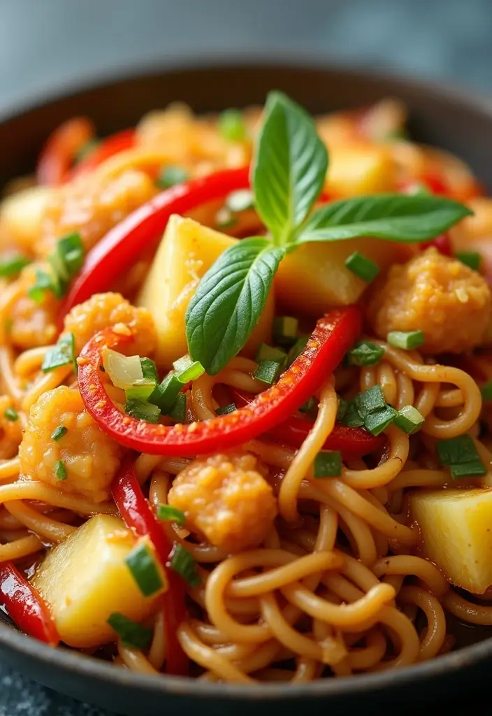 27 Chicken Noodle Stir Fry Recipes That Are Fast & Flavorful - 14. Sweet and Sour Chicken Noodle Stir Fry