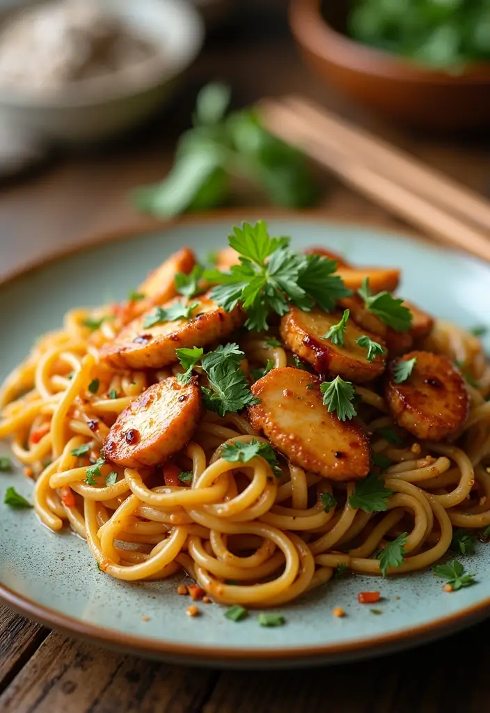 27 Chicken Noodle Stir Fry Recipes That Are Fast & Flavorful - 22. Balsamic Chicken Noodle Stir Fry