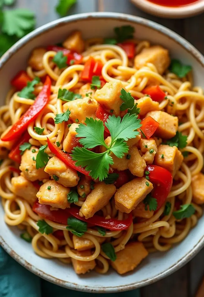 27 Chicken Noodle Stir Fry Recipes That Are Fast & Flavorful - 24. Southwest Chicken Noodle Stir Fry