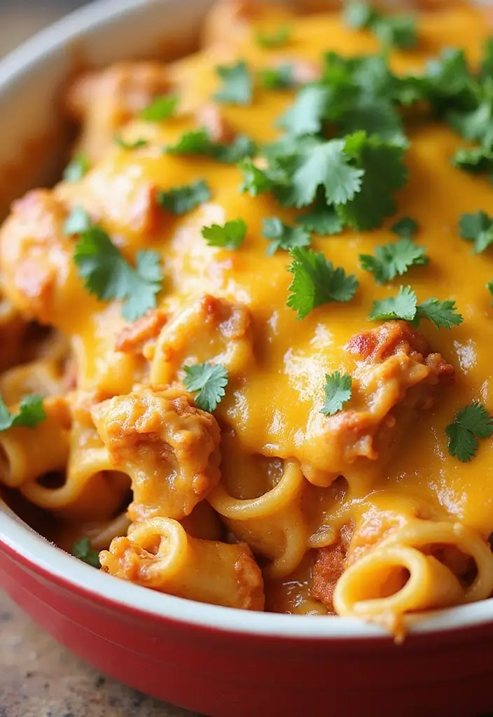 27 Chicken and Noodle Recipes That Are Comfort in a Bowl - 10. Chicken Enchilada Pasta