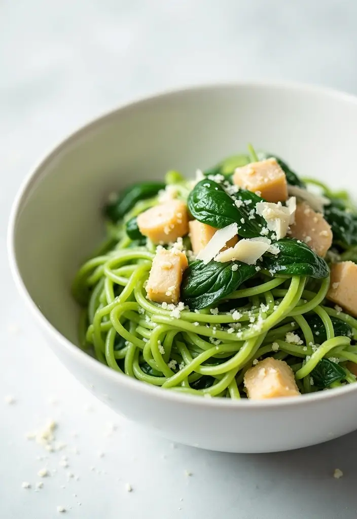 27 Chicken and Noodle Recipes That Are Comfort in a Bowl - 11. Chicken and Spinach Noodles