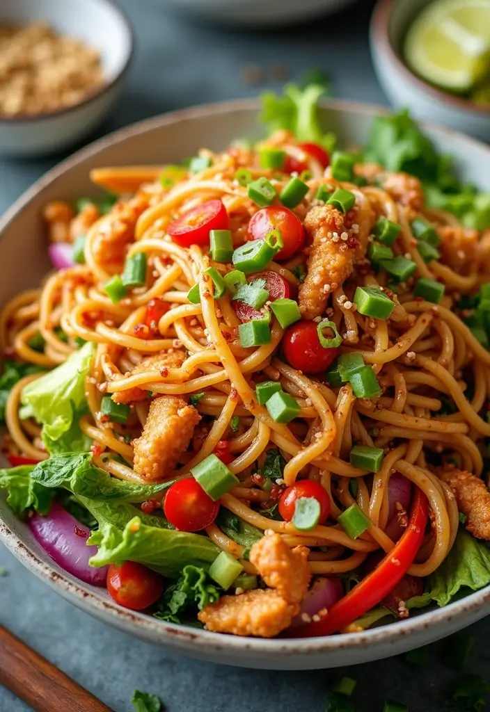 27 Chicken and Noodle Recipes That Are Comfort in a Bowl - 20. BBQ Chicken Noodle Salad