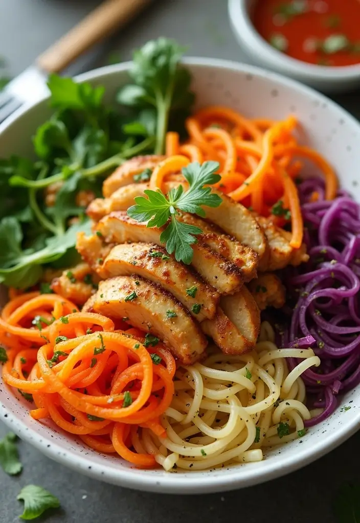 27 Chicken and Noodle Recipes That Are Comfort in a Bowl - 24. Chicken and Sweet Potato Noodle Bowl