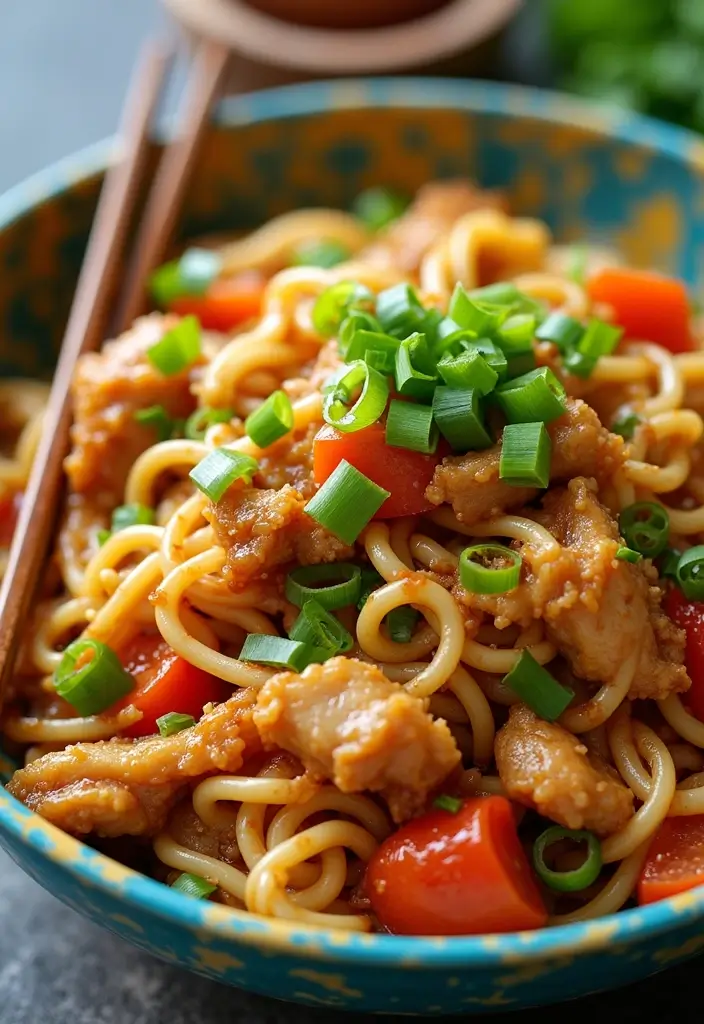 27 Chicken and Noodle Recipes That Are Comfort in a Bowl - 6. Garlic Chicken and Noodle Stir-Fry