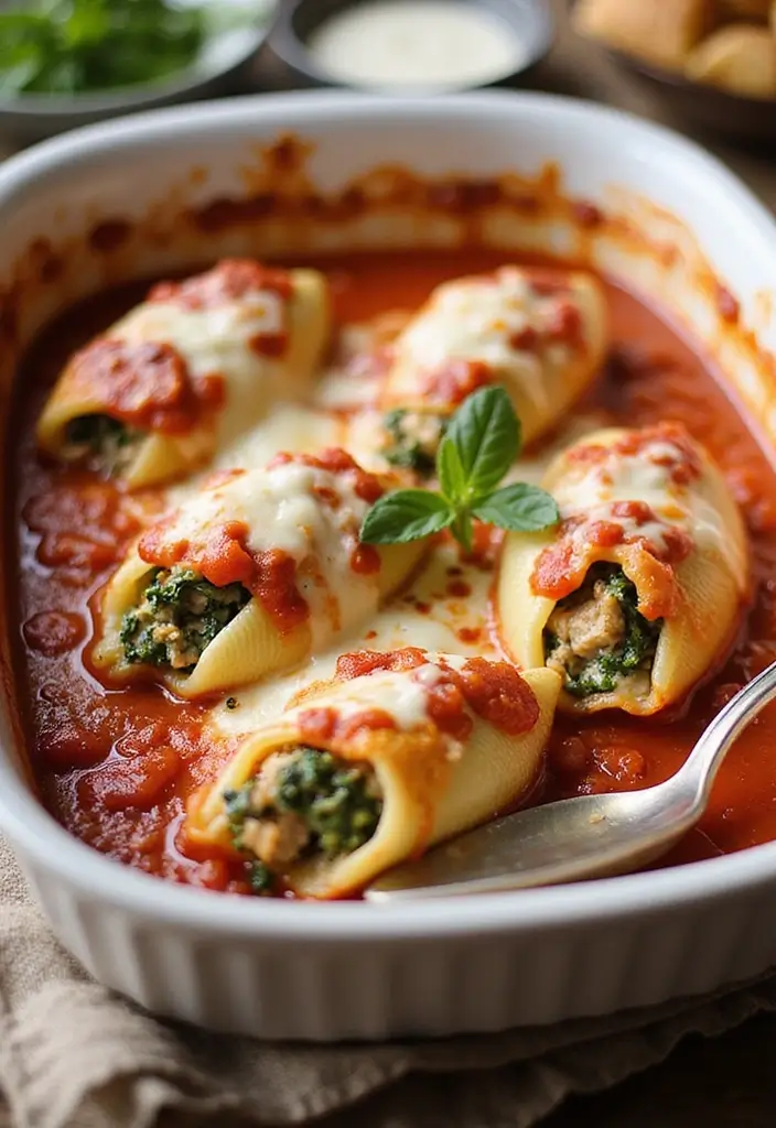 27 Easy Rotisserie Chicken Recipes That Reinvent Leftovers - 13. Chicken and Spinach Stuffed Shells