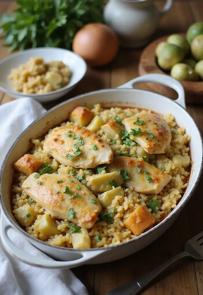 27 Healthy Chicken and Rice Casserole Recipes That Are Family-Friendly 21 27 Healthy Chicken and Rice Casserole Recipes That Are Family-Friendly - 20. Chicken and Rice Casserole with Artichokes