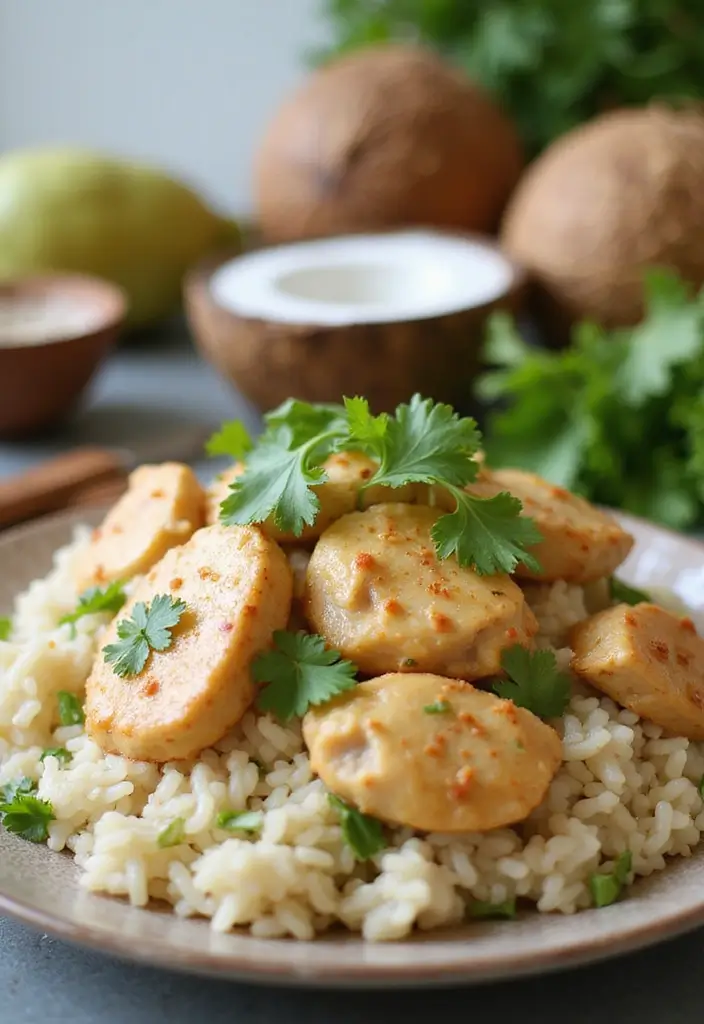 27 Healthy Chicken and Rice Casserole Recipes That Are Family-Friendly 23 27 Healthy Chicken and Rice Casserole Recipes That Are Family-Friendly - 22. Chicken and Rice Casserole with Coconut Milk