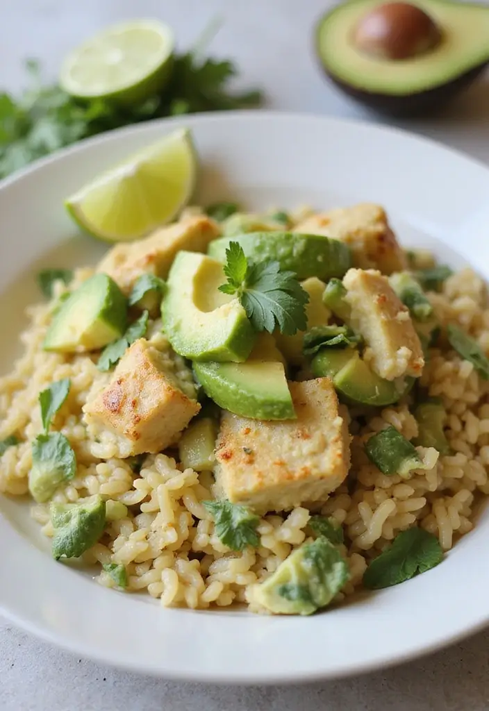 27 Healthy Chicken and Rice Casserole Recipes That Are Family-Friendly 24 27 Healthy Chicken and Rice Casserole Recipes That Are Family-Friendly - 23. Creamy Avocado Chicken and Rice Casserole