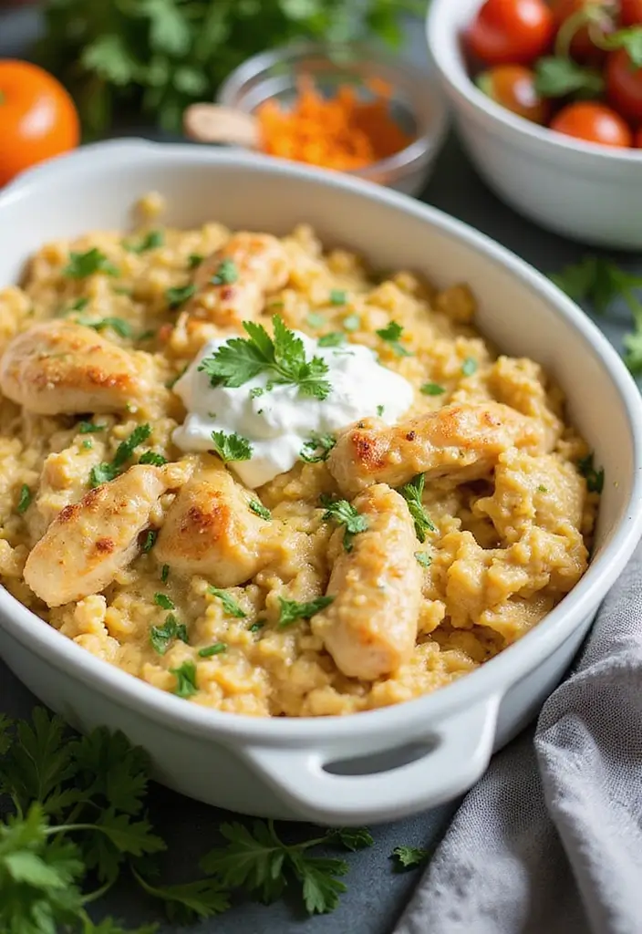 27 Healthy Chicken and Rice Casserole Recipes That Are Family-Friendly 27 27 Healthy Chicken and Rice Casserole Recipes That Are Family-Friendly - 26. Chicken and Rice Casserole with Yogurt