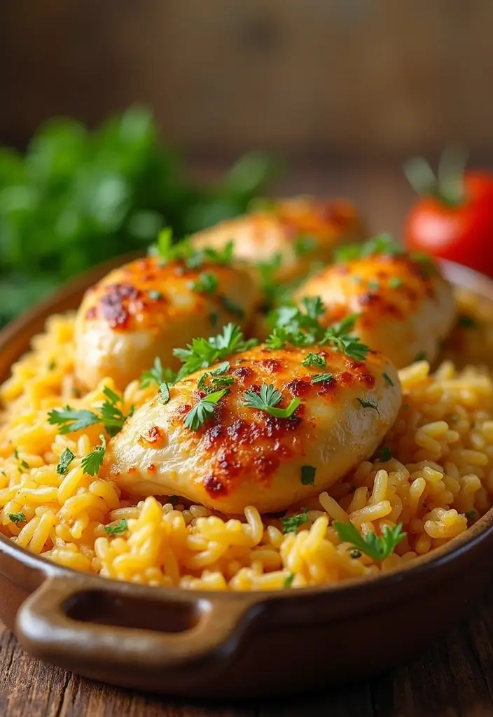 27 Healthy Chicken and Rice Casserole Recipes That Are Family-Friendly 28 27 Healthy Chicken and Rice Casserole Recipes That Are Family-Friendly - 27. Baked Chicken and Rice Casserole with Herbs