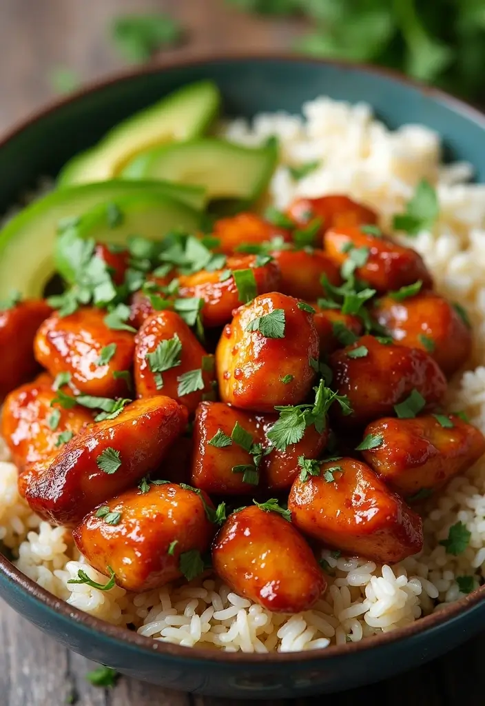 27 Honey BBQ Chicken and Rice Recipes That Are Sweet & Smoky - 1. Classic Honey BBQ Chicken & Rice Bowl