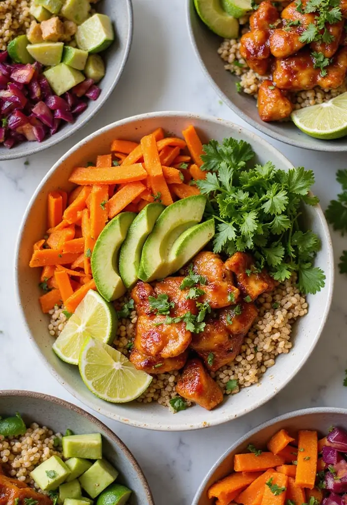 27 Honey BBQ Chicken and Rice Recipes That Are Sweet & Smoky - 12. Honey BBQ Chicken Burrito Bowls