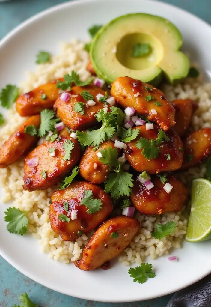 27 Honey BBQ Chicken and Rice Recipes That Are Sweet & Smoky - 2. Sweet & Smoky Chipotle Honey BBQ Chicken Rice