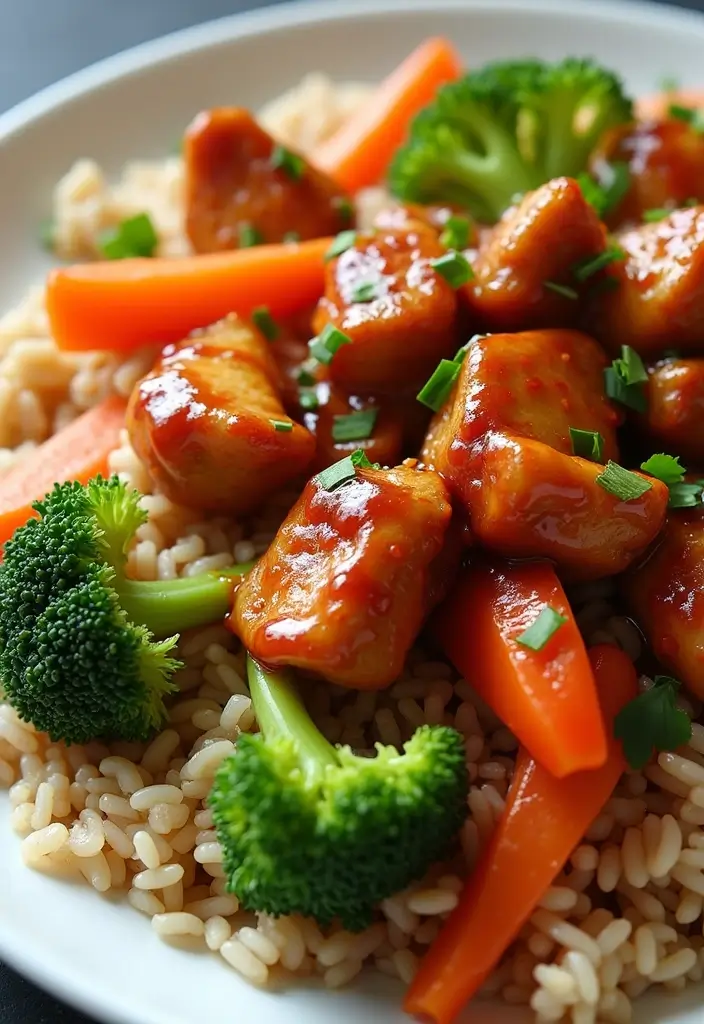 27 Honey BBQ Chicken and Rice Recipes That Are Sweet & Smoky - 3. Honey BBQ Chicken & Brown Rice Stir-Fry