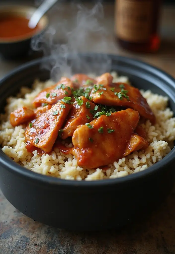 27 Honey BBQ Chicken and Rice Recipes That Are Sweet & Smoky - 5. Slow-Cooker Honey BBQ Chicken & Rice