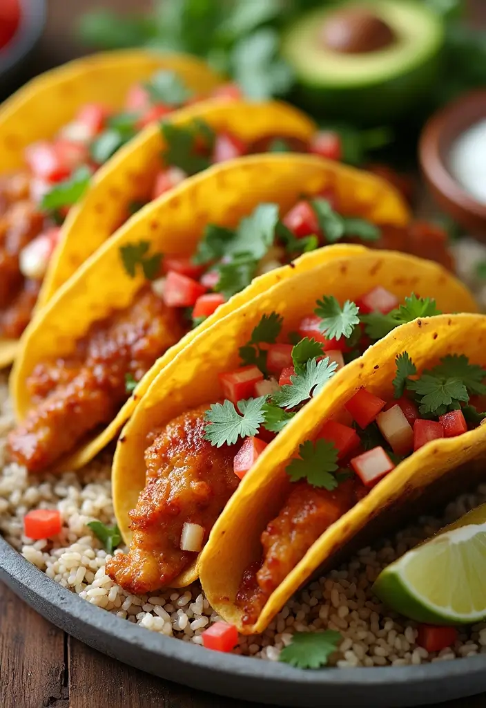 27 Honey BBQ Chicken and Rice Recipes That Are Sweet & Smoky - 9. Honey BBQ Chicken Tacos with Rice