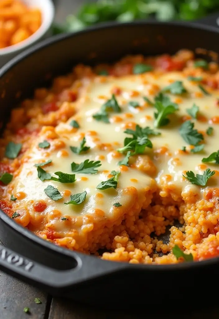 27 Low Carb Chicken Alfredo Recipes That Are Creamy and Filling - 16. Chicken Alfredo Quinoa Bake