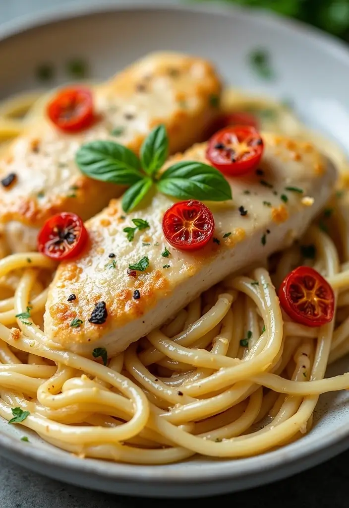 27 Low Carb Chicken Alfredo Recipes That Are Creamy and Filling - 19. Chicken Alfredo with Sun-Dried Tomatoes