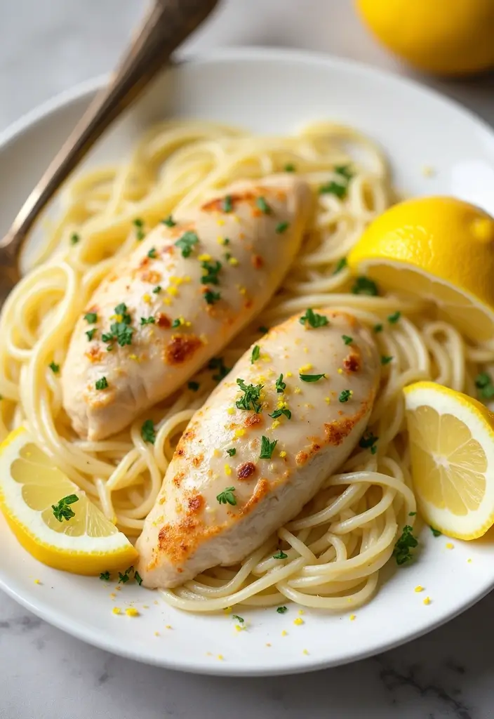 27 Low Carb Chicken Alfredo Recipes That Are Creamy and Filling - 25. Lemon Chicken Alfredo