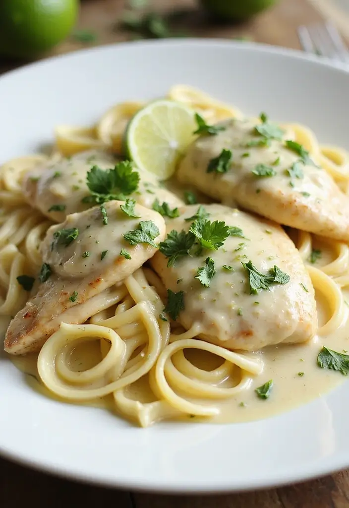 27 Low Carb Chicken Alfredo Recipes That Are Creamy and Filling - 26. Chicken Alfredo with Cilantro Lime