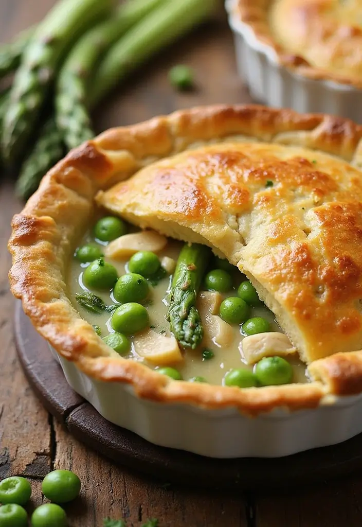 27 Paula Deen Chicken Pot Pie Recipes That Are Rich & Buttery 132 27 Paula Deen Chicken Pot Pie Recipes That Are Rich & Buttery - 21. Chicken Pot Pie with Asparagus and Peas