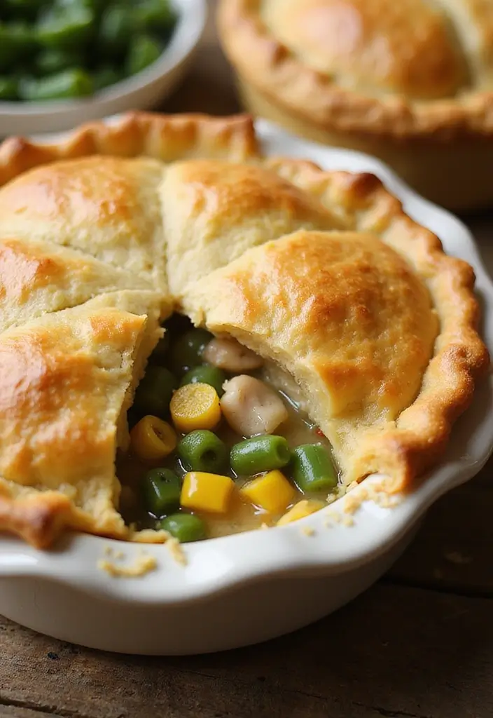 27 Paula Deen Chicken Pot Pie Recipes That Are Rich & Buttery 151 27 Paula Deen Chicken Pot Pie Recipes That Are Rich & Buttery - 24. Chicken Pot Pie with Green Beans and Corn