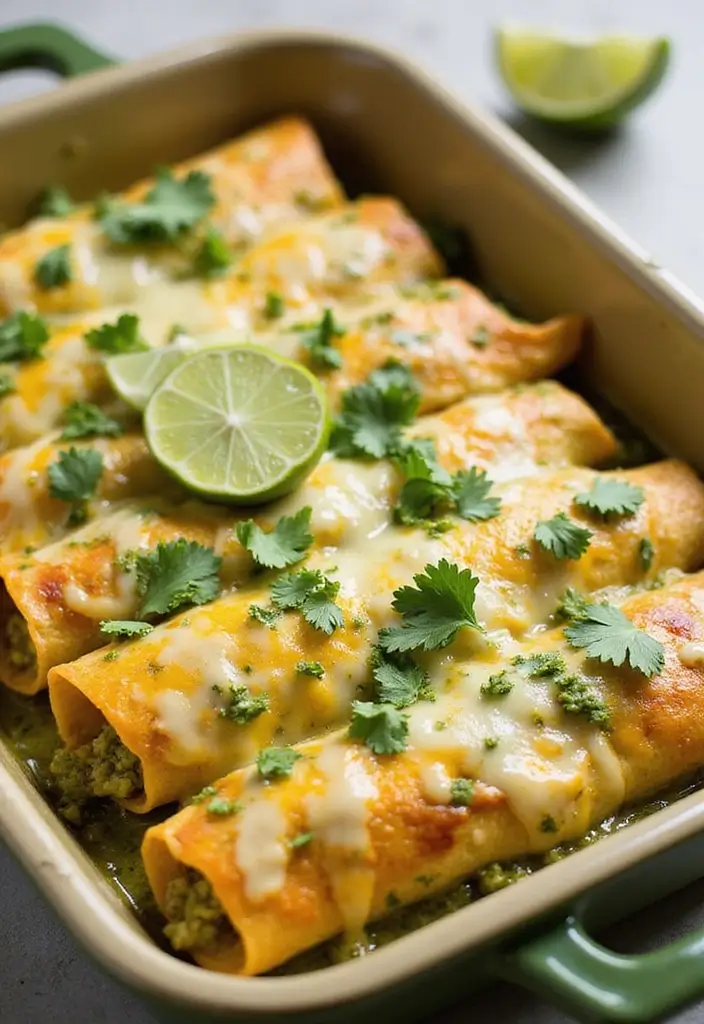 27 Salsa Verde Chicken Enchiladas Recipes That Are Cheesy & Tangy - 1. Classic Salsa Verde Chicken Enchiladas