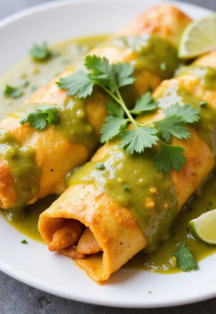 27 Salsa Verde Chicken Enchiladas Recipes That Are Cheesy & Tangy - 11. Salsa Verde Chicken Enchiladas with Pineapple