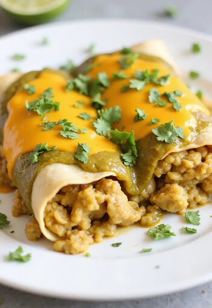 27 Salsa Verde Chicken Enchiladas Recipes That Are Cheesy & Tangy - 15. Salsa Verde Chicken Enchiladas with Cauliflower