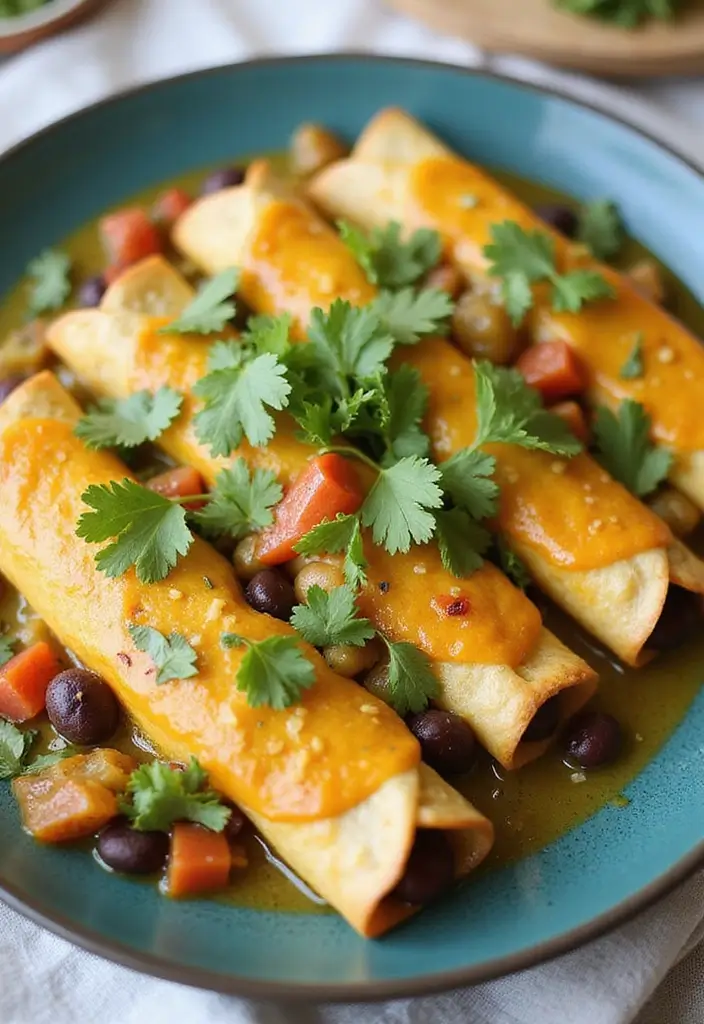 27 Salsa Verde Chicken Enchiladas Recipes That Are Cheesy & Tangy - 21. Vegetarian Salsa Verde Enchiladas