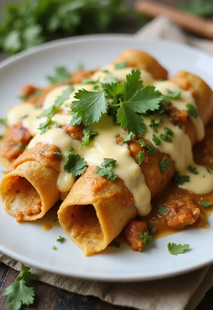 27 Salsa Verde Chicken Enchiladas Recipes That Are Cheesy & Tangy - 27. Salsa Verde Chicken Enchiladas with Chipotle Cream Sauce