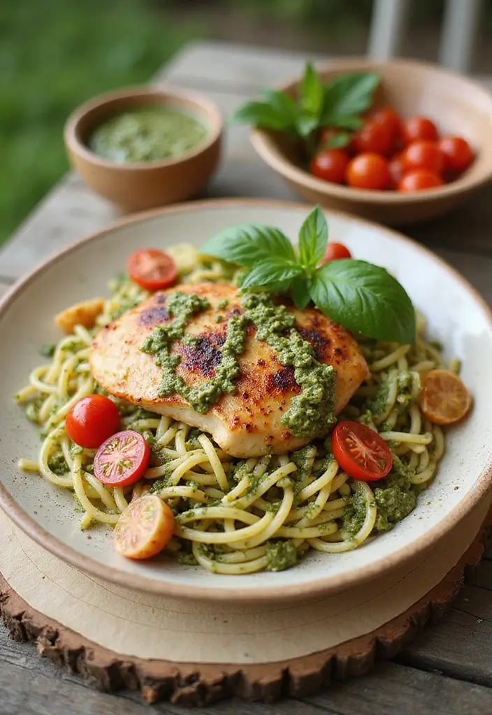 27 Spicy Cajun Chicken Pasta Recipes That Bring the Heat - 13. Cajun Chicken Pasta with Pesto