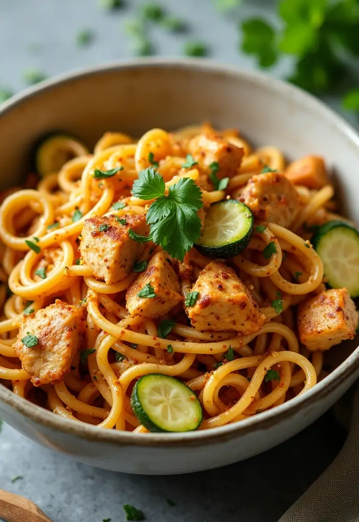 27 Spicy Cajun Chicken Pasta Recipes That Bring the Heat - 18. Spicy Cajun Chicken Pasta with Zucchini