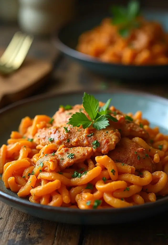 27 Spicy Cajun Chicken Pasta Recipes That Bring the Heat - 20. Spicy Cajun Chicken Pasta with Sweet Potatoes