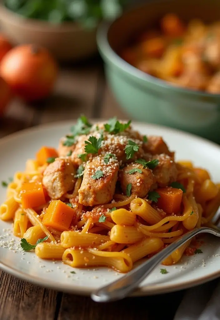 27 Spicy Cajun Chicken Pasta Recipes That Bring the Heat - 22. Spicy Cajun Chicken Pasta with Butternut Squash