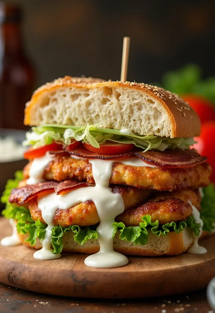 28 Chicken Bacon Ranch Sandwich Recipes That Feel Indulgent - 1. Classic Chicken Bacon Ranch Sandwich