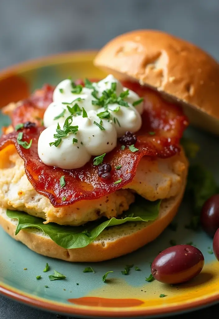 28 Chicken Bacon Ranch Sandwich Recipes That Feel Indulgent - 10. Mediterranean Chicken Bacon Ranch Sandwich