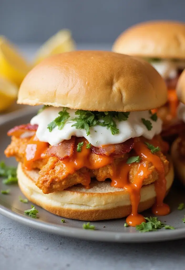 28 Chicken Bacon Ranch Sandwich Recipes That Feel Indulgent - 11. Buffalo Chicken Bacon Ranch Sandwich