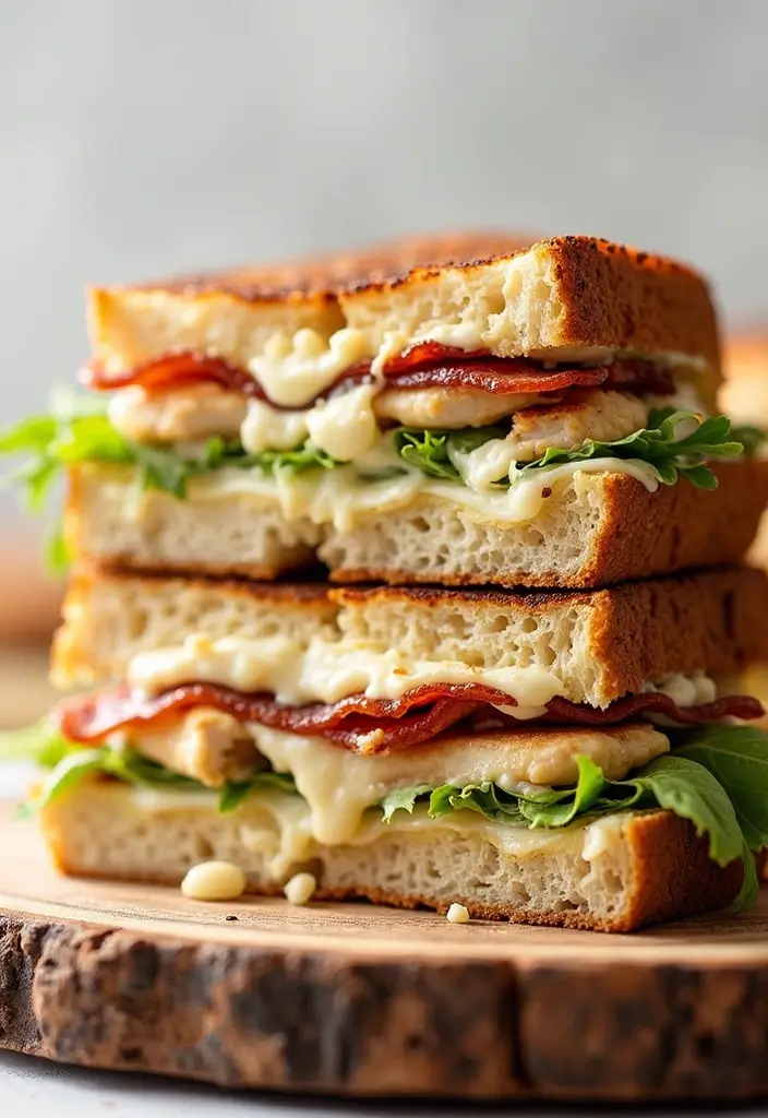 28 Chicken Bacon Ranch Sandwich Recipes That Feel Indulgent - 17. Garlic Parmesan Chicken Bacon Ranch Sandwich