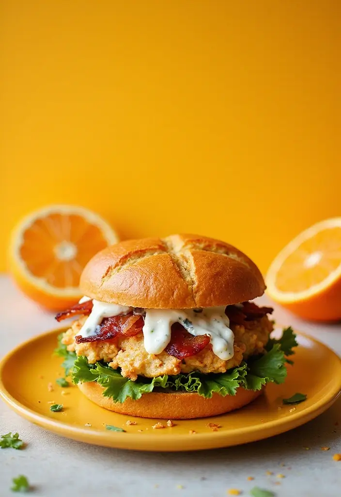 28 Chicken Bacon Ranch Sandwich Recipes That Feel Indulgent - 18. Orange Ginger Chicken Bacon Ranch Sandwich