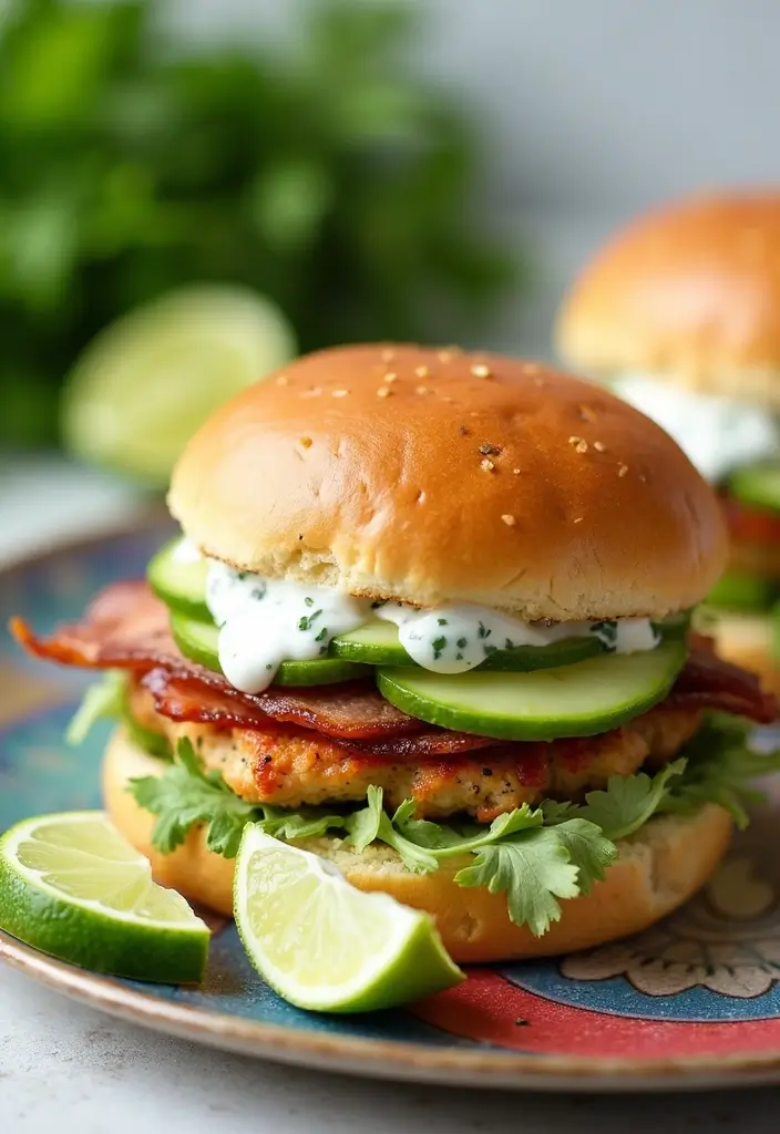 28 Chicken Bacon Ranch Sandwich Recipes That Feel Indulgent - 19. Cilantro Lime Chicken Bacon Ranch Sandwich