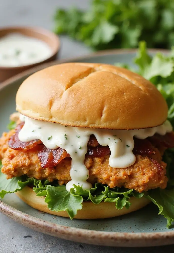 28 Chicken Bacon Ranch Sandwich Recipes That Feel Indulgent - 24. Buttermilk Chicken Bacon Ranch Sandwich