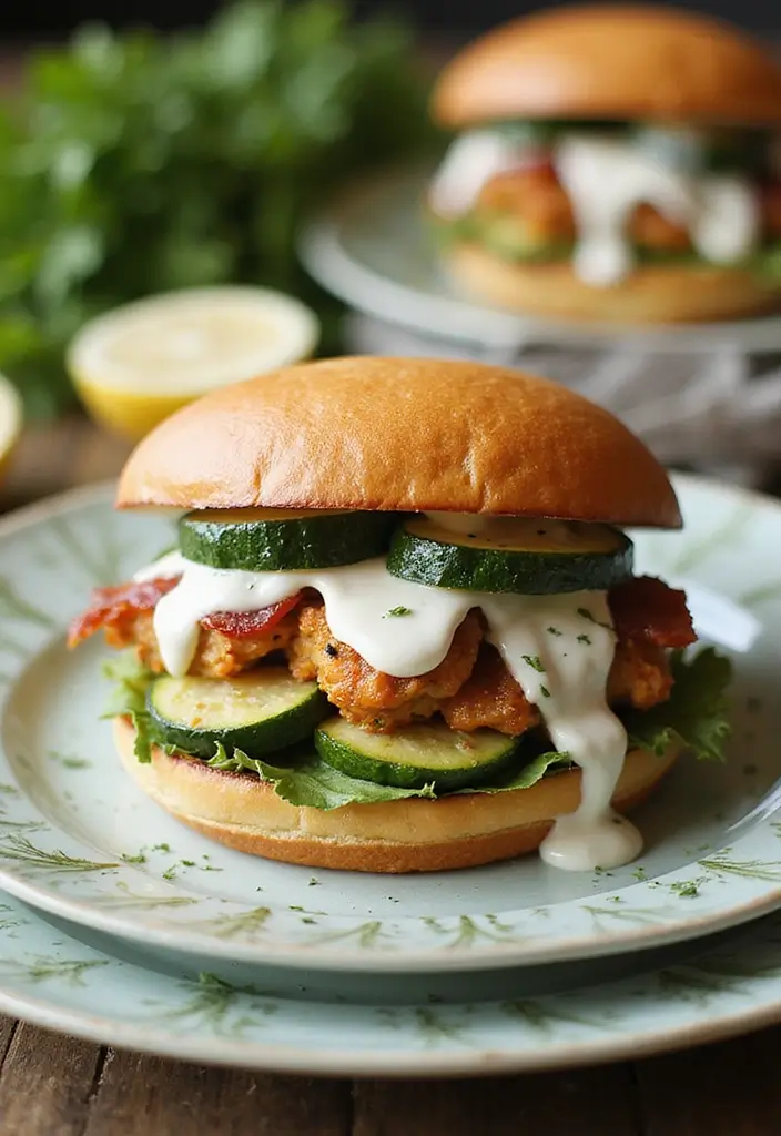 28 Chicken Bacon Ranch Sandwich Recipes That Feel Indulgent - 28. Zucchini Chicken Bacon Ranch Sandwich
