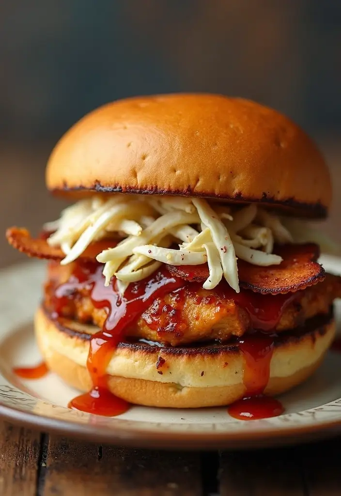 28 Chicken Bacon Ranch Sandwich Recipes That Feel Indulgent - 3. BBQ Chicken Bacon Ranch Sandwich